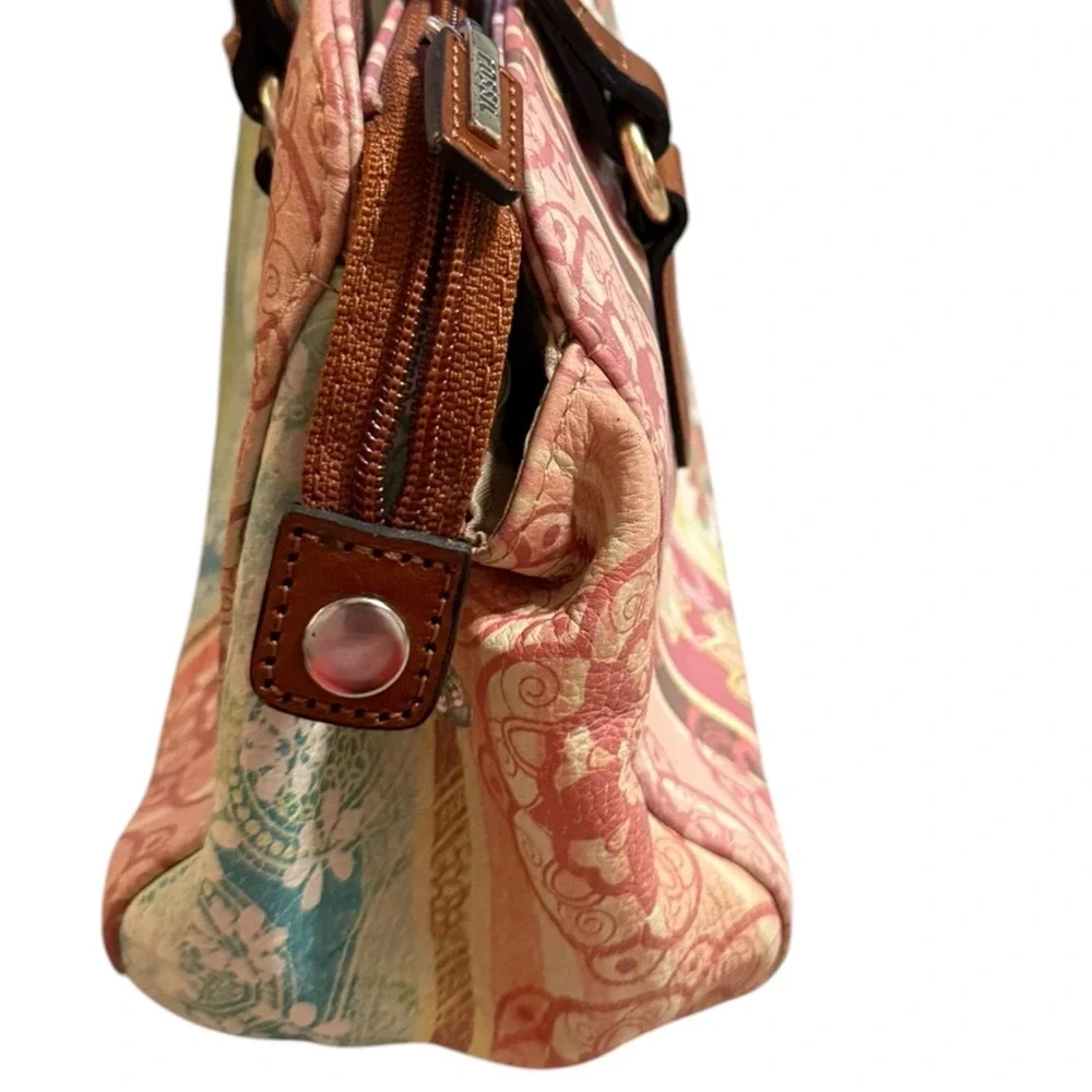VTG Y2K Fossil Coronado Bohemian Multicolor Patchwork Bag Leather Cottage